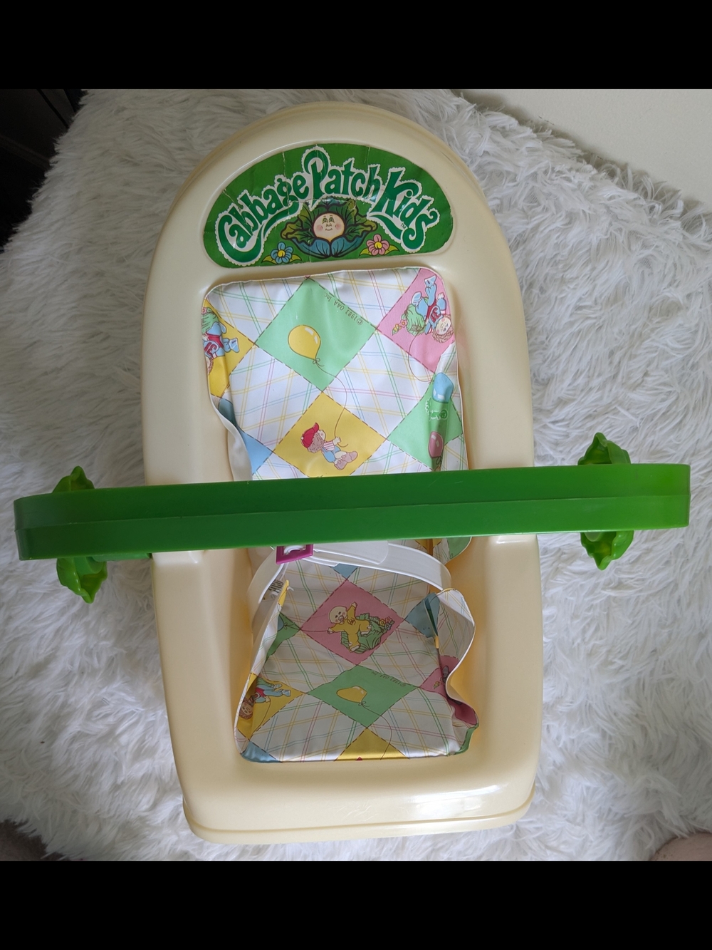 Cabbage Patch Kids Cream and Green Doll Seat